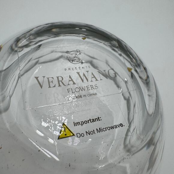 Vera Wang Flowers by FTD Lead Crystal Bowl Vase 6.25" x 5.5" Honeycomb - Picture 3 of 6